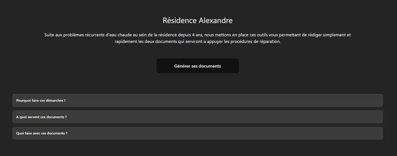 Aperçu du projet Résidence Alexandre